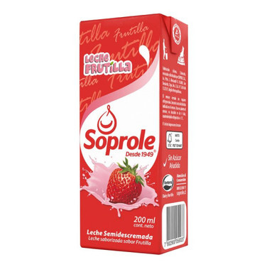 Super El Trebol Leche Soprole Frutilla 200 Ml