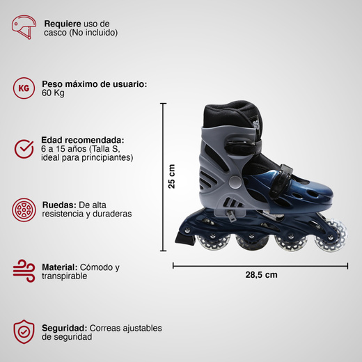 Atletis Patines Talla S Modelo Bw Gris