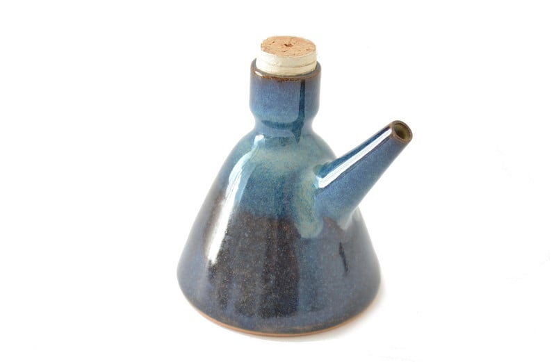 Aceitera o soyera en cerámica gres - Azul especial