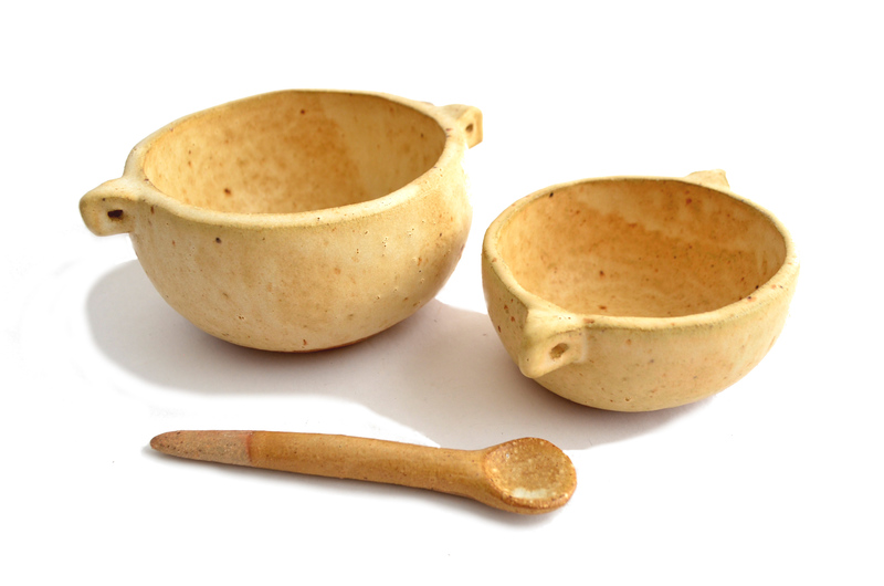 Set pocillos en cerámica gres - Beige rústico