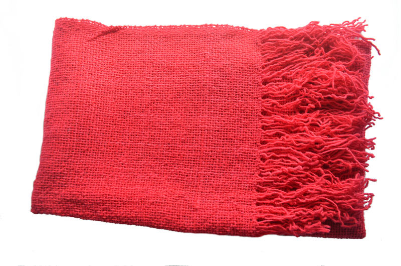 Echarpe lana color guinda o rosa fuerte