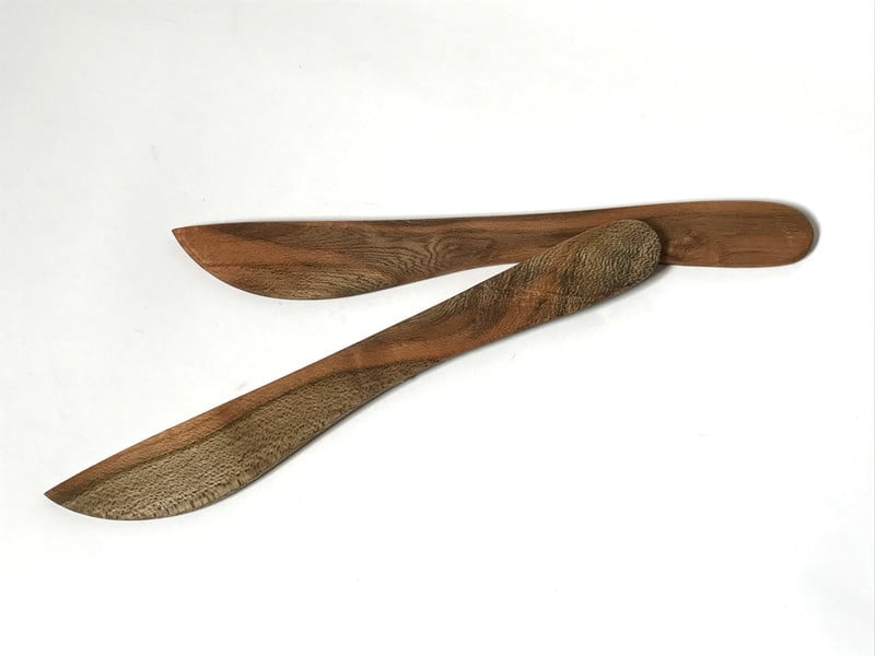 Set de 2 cuchillos madera de ciruelillo veteado