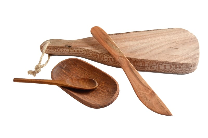 Set de 2 cuchillos madera de ciruelillo veteado