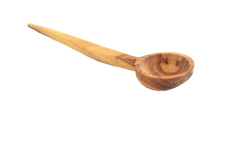 Original cuchara mediana de madera vetas suaves