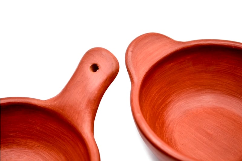 Set 2 pocillos pulidos en cerámica roja