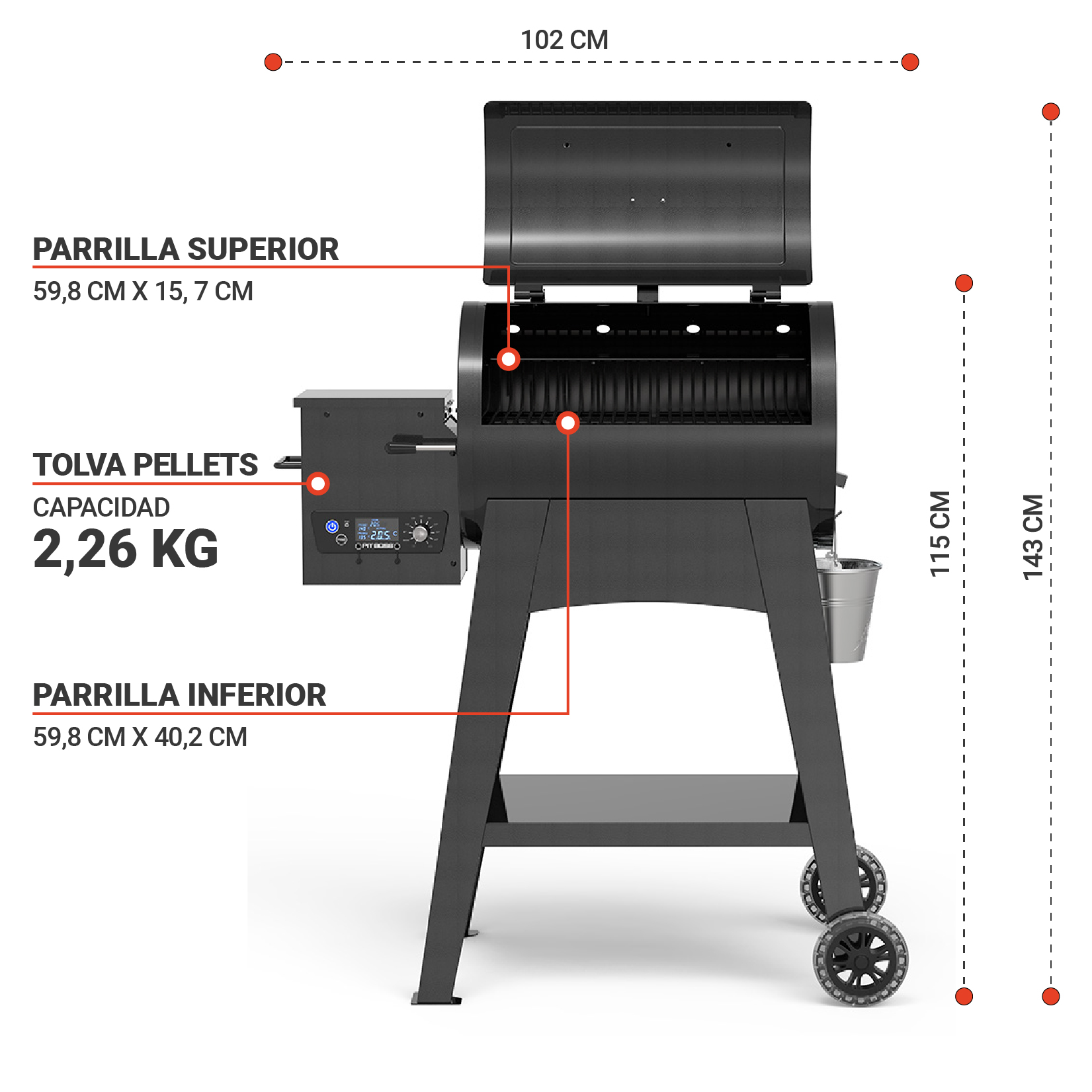 Ahumador a Pellet Pit Boss PB500FB1