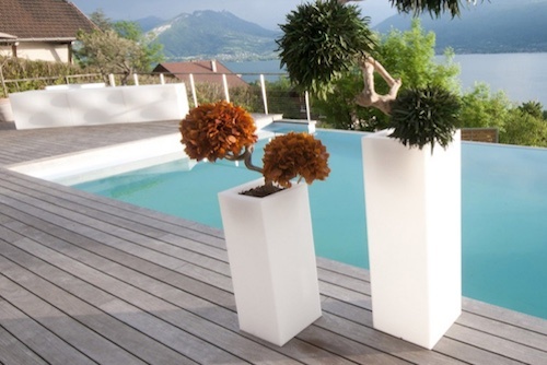 Macetero rectangular con luz Santino pequeño