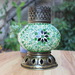 Portavela turco con corona - portavela turco de mosaico con corona verde.jpg