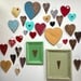 Corazones de cerámica - corazones de ceramica, madera y cobre para colgar en la pared.JPG