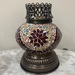 Portavela turco con corona - portavela turco con corona de mosaico con estrella roja y multicolor.JPG