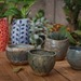Macetero de cerámica de gres tipo vasija en tonos azules - Maceteros hecho a mano.jpg
