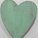 Corazones de madera - adorno para la pared corazon de madera reciclada decoracion verde agua grande.JPG