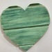 Corazones de madera - adorno para la pared corazon de madera reciclada decoracion verde agua grande 2.JPG