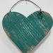 Corazones de madera - adorno para la pared corazon de madera reciclada decoracion turquesa chico.JPG