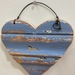 Corazones de madera - adorno para la pared corazon de madera reciclada decoracion celeste con café chico.JPG