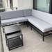 Juego de terraza de fierro de perfil cuadrado - sofa de fierro de perfil cuadrado con cojines en tela de exterior 18.JPG