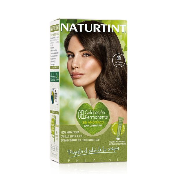  Naturigin Tinte para el cabello marrón 4.0 – Tinte permanente  para el cabello con cobertura del cabello 100 % de las canas, fabricado con  ingredientes orgánicos, aceite de argán, aloe vera