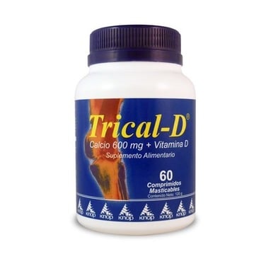 Trical-D Calcio 600 mg + Vitamina D x 60 comprimidos - Knop Laboratorios®