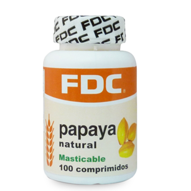 Papaya natural x 100 comprimidos masticables - FDC