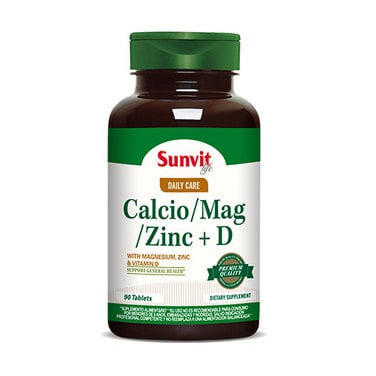Calcio magnesio zinc + vitamina D x 90 tabletas - Sunvit life