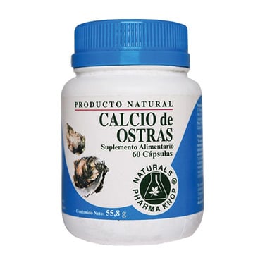 Calcio de Ostras 830 mg x 60 cápsulas - Pharma Knop®