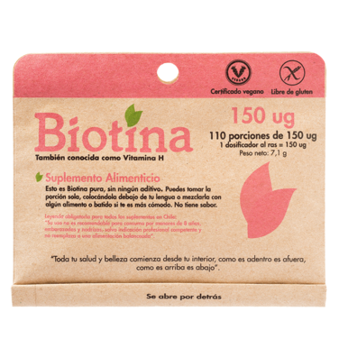 Biotina 150 ug x 110 porciones - Dulzura Natural