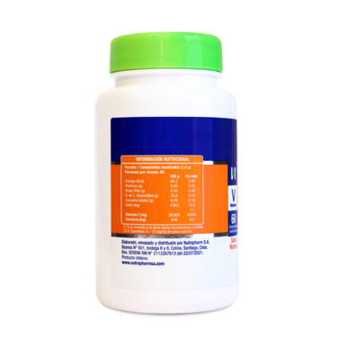 Vitamina C 500 mg x 60 comprimidos masticables - Nutrapharm