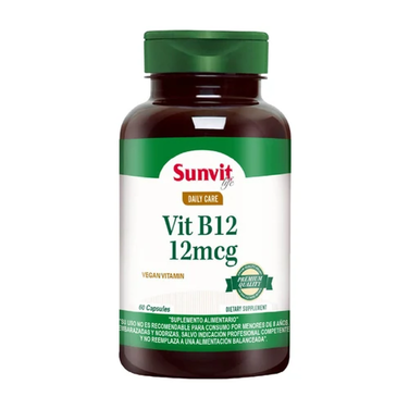 Vitamina B12 12 mcg x 60 cápsulas - Sunvit life