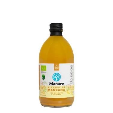 Vinagre de Manzana con Cúrcuma y Jengibre 500 ml, Manare