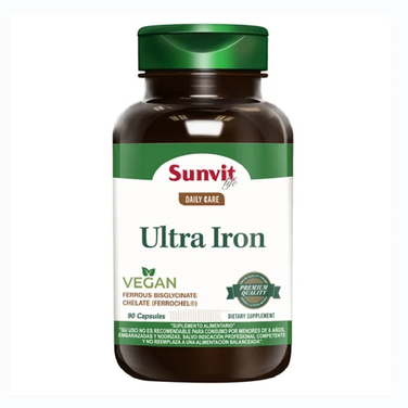 Ultra Iron (bisglicenato de hierro) x 90 cápsulas - Sunvit life