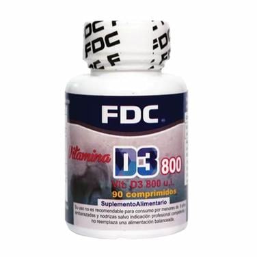 Vitamina D3 800 UI x 90 comprimidos - FDC