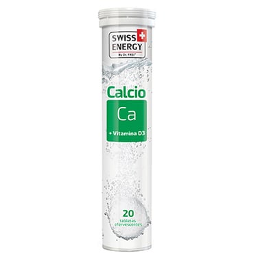 Calcio + Vitamina D3 500mg x 20 tabletas efervescentes - Swiss energy