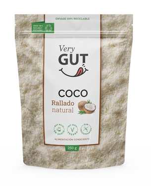 Coco rallado natural 250 g, Very Gut