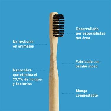 Cepillo Dental Biodegradable BIOBRUSH Negro Medio