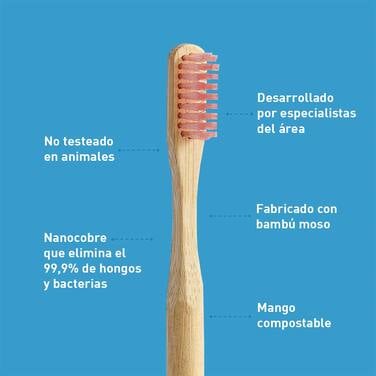 Cepillo de Dental Biodegradable Rosado BIOBRUSH 1 un