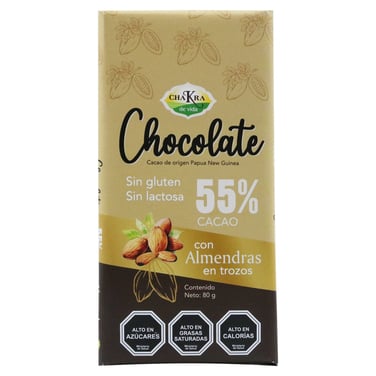 Chocolate almendras 55% cacao, CDV
