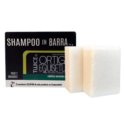 Shampoo Sólido Ortiga Twice 110 g Pack 2 UN de 55 g