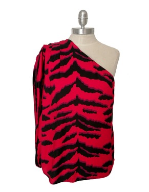 Blusa asimetrica | sombra cebra rojo |