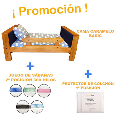  Cama CARAMELO BASIC + Protector de colchón 1ª Pos. + Sábanas 2ª Pos.