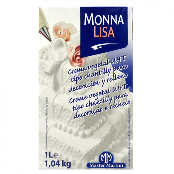 Crème liquide végétale UHT sans lait Monna Lisa 1L - Planète Gateau