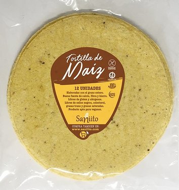 Tortilla maiz 21 cms (12 unidades)