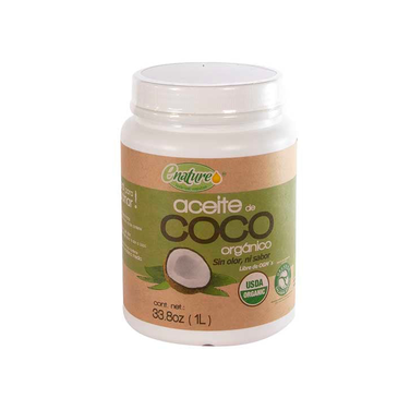 E-nature Aceite de Coco Orgánico Sin Olor Ni Sabor - 1 Litro
