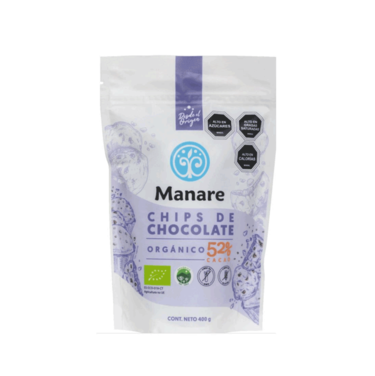  Chips de Chocolate 52% Cacao Orgánico - 400 grs Manare