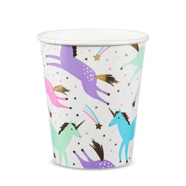 Vasos de Cartón Unicornio - lavanda