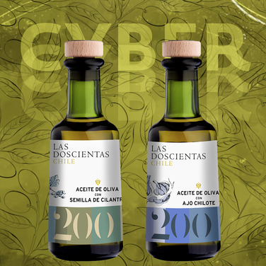 Pack promocional Aceite de oliva con semilla de cilantro 250 ml + Aceite de oliva con Ajo chilote