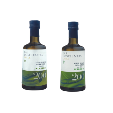Aceite de oliva con chile Serrano + Aceite de oliva con Jalapeños