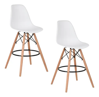 Pack 3 Silla Piso Bar Altura Regulable Taburete Okaeri Eames