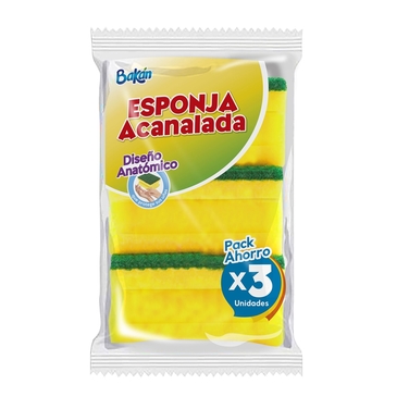 Esponja cocina acanalada 3+1un