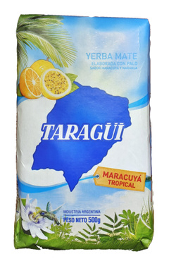 TARAGUI, YERBA MATE PQ 500 GRS SABOR MARACUYA TROPICAL