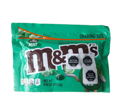 M&M, DARK CHOCOLAT MINT STAND UP POUCH (9,6 OZ) 272,16 GRS